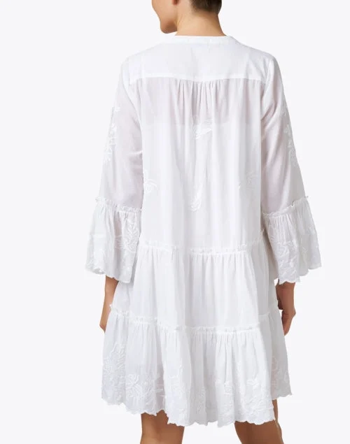 White Embroidered Cotton Dress