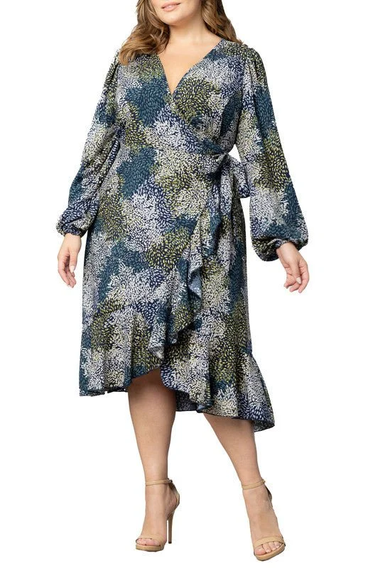 Julia Long Sleeve Wrap Dress - Plus