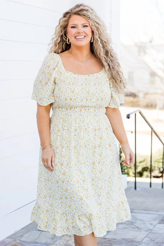 A Moment In The Sun Dress, Yellow