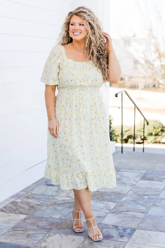 A Moment In The Sun Dress, Yellow