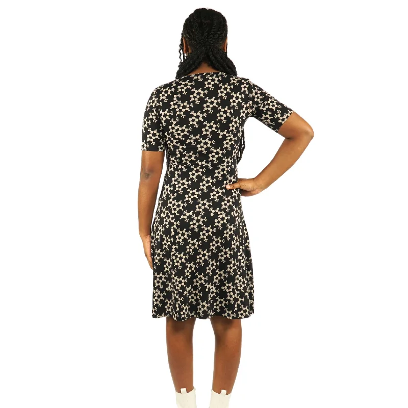 Caffeine Molecules A-Line Dress (With Waist Seam)