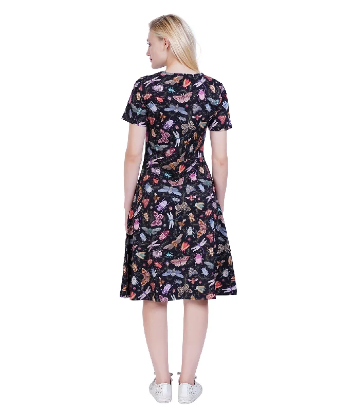 Doodle Bugs A-Line Dress (With Waist Seam)