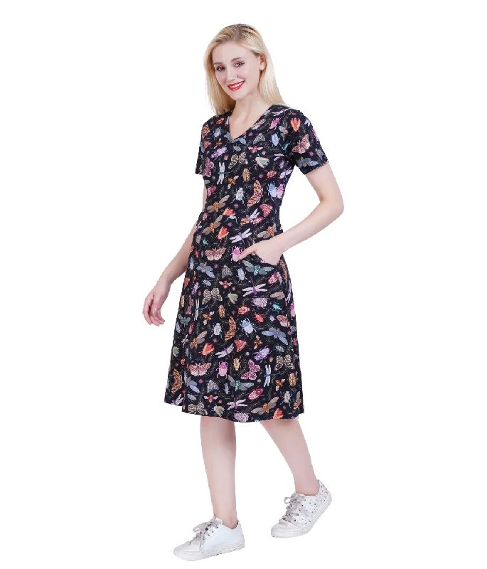 Doodle Bugs A-Line Dress (With Waist Seam)