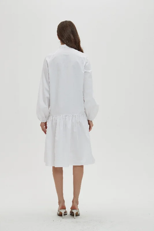 DROP WAIST WHITE SHIRT DRESS byMM