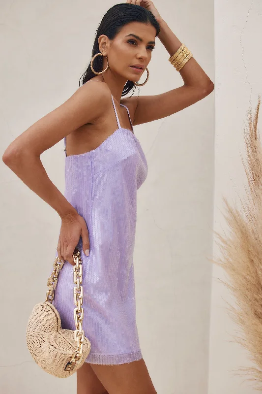 Emmy Lavender Sequin Mini Dress