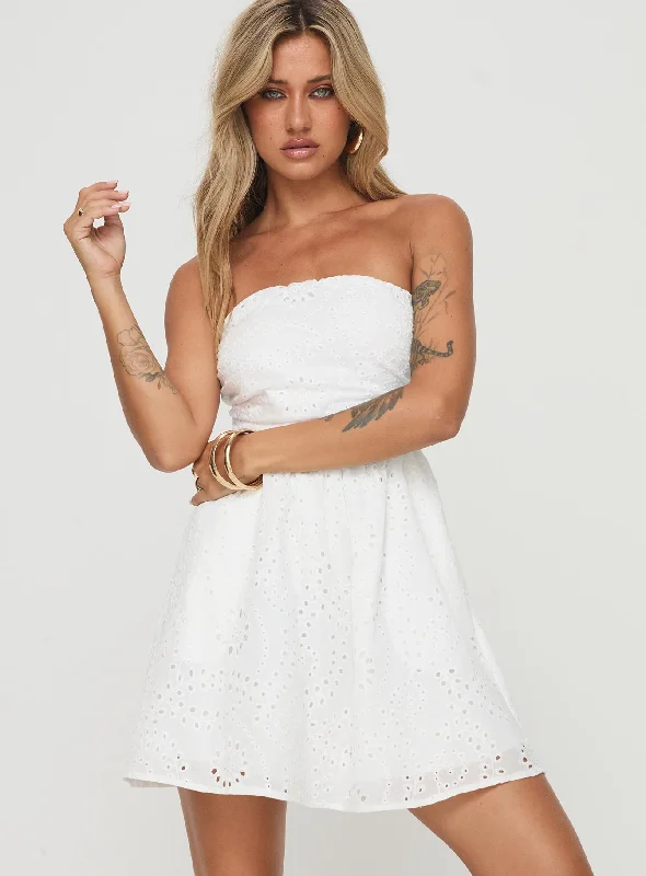 Halleck Strapless Mini Dress White