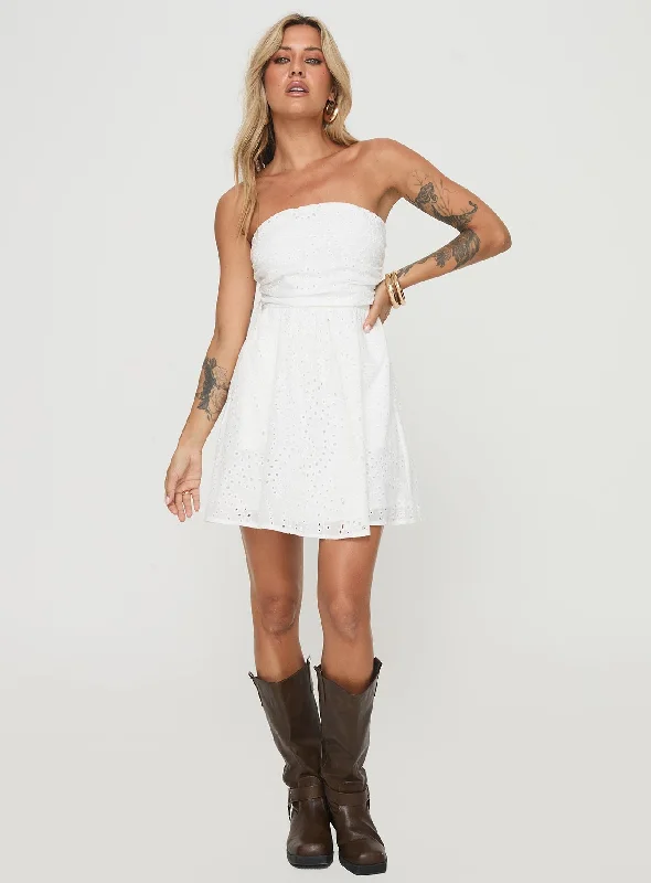 Halleck Strapless Mini Dress White