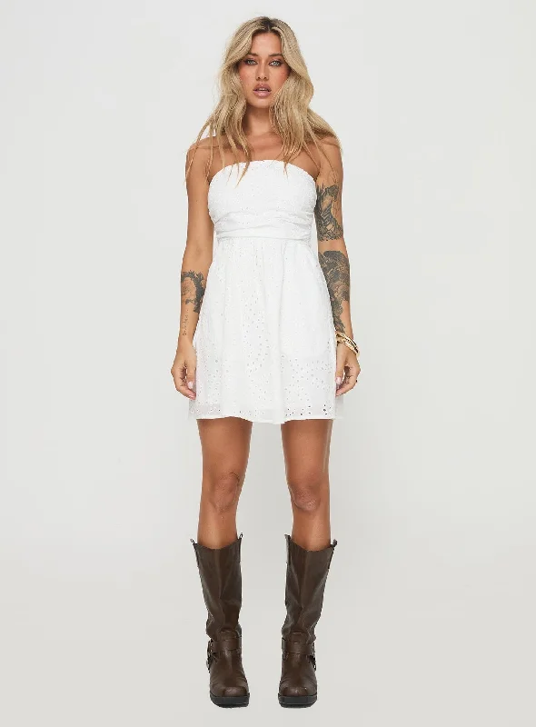 Halleck Strapless Mini Dress White