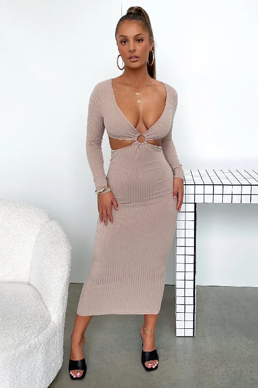 Laska Midi Dress - Tan