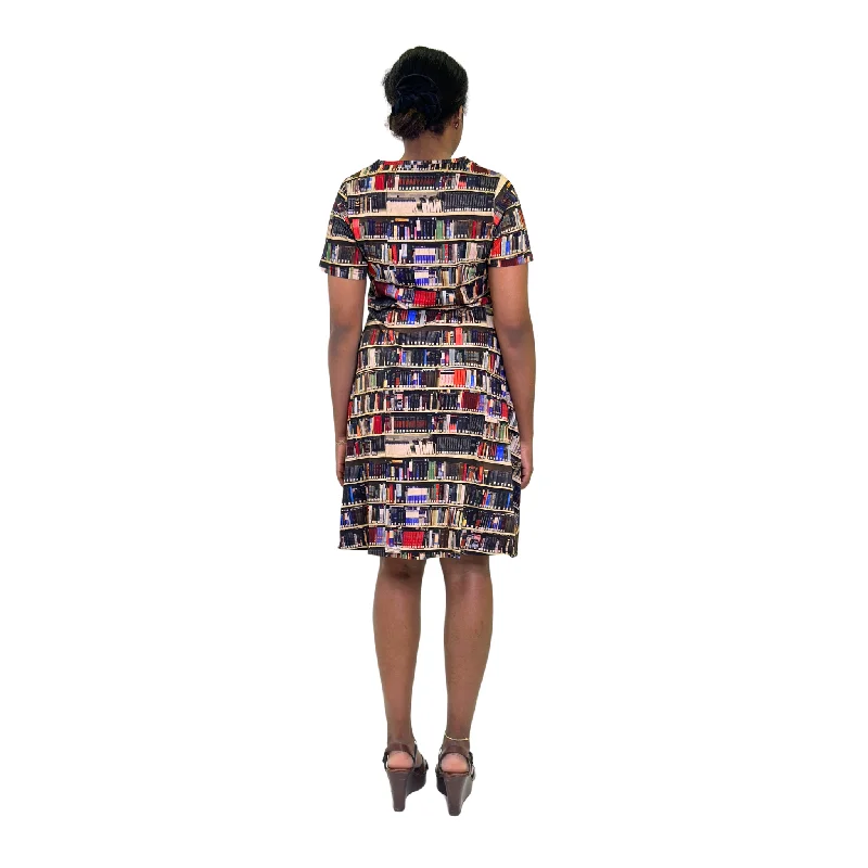 Library Shelves A-Line Dress (No Waist Seam)