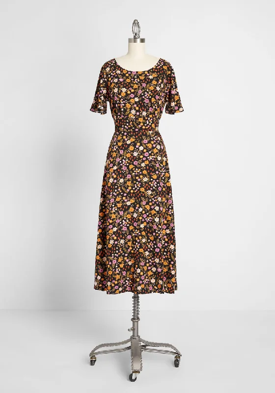 ModCloth x Princess Highway Floral Midi Dress