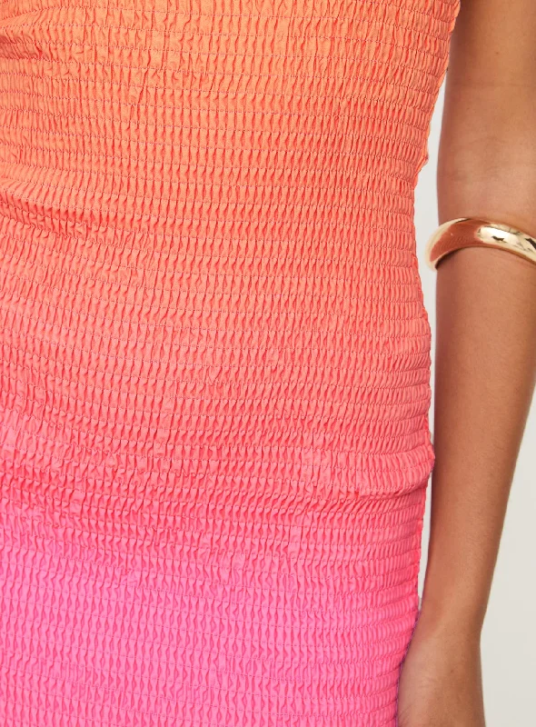 Murphies Strapless Mini Dress Pink Ombre