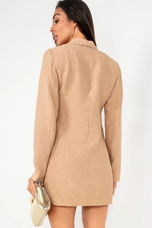 Navi Camel Blazer Dress