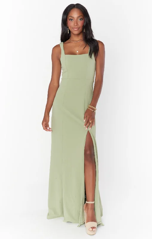 Paris Gown ~ Moss Green Stretch