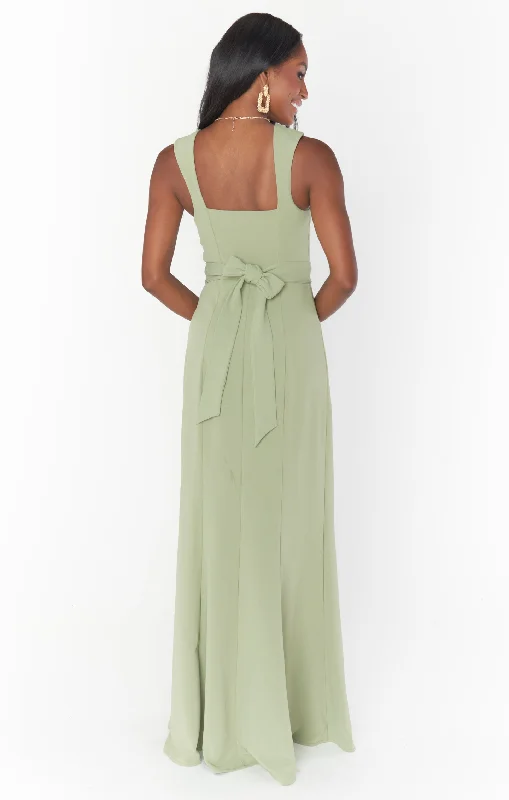 Paris Gown ~ Moss Green Stretch