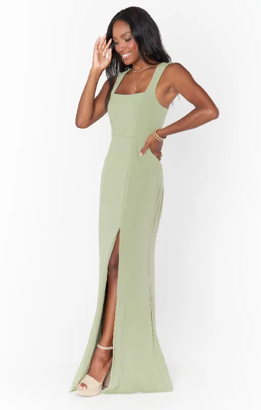 Paris Gown ~ Moss Green Stretch