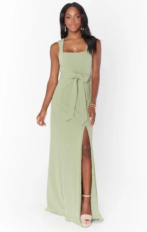 Paris Gown ~ Moss Green Stretch