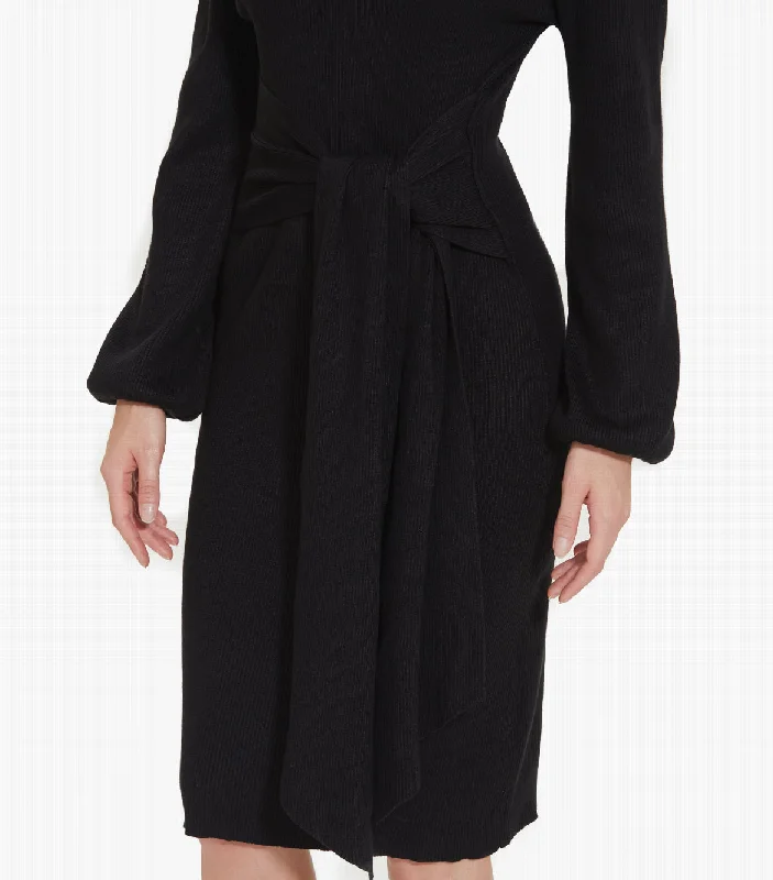 MM RIBBED TIE WAIST DRESS