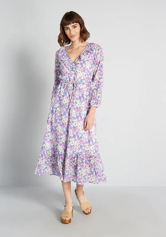 Ruffling For Flowers Midi Dress