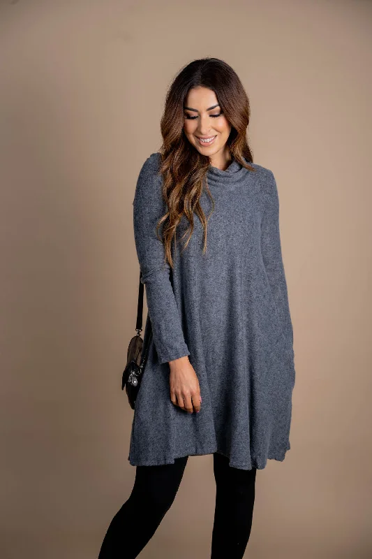 So Soft Heathered Cowl Neck Dress