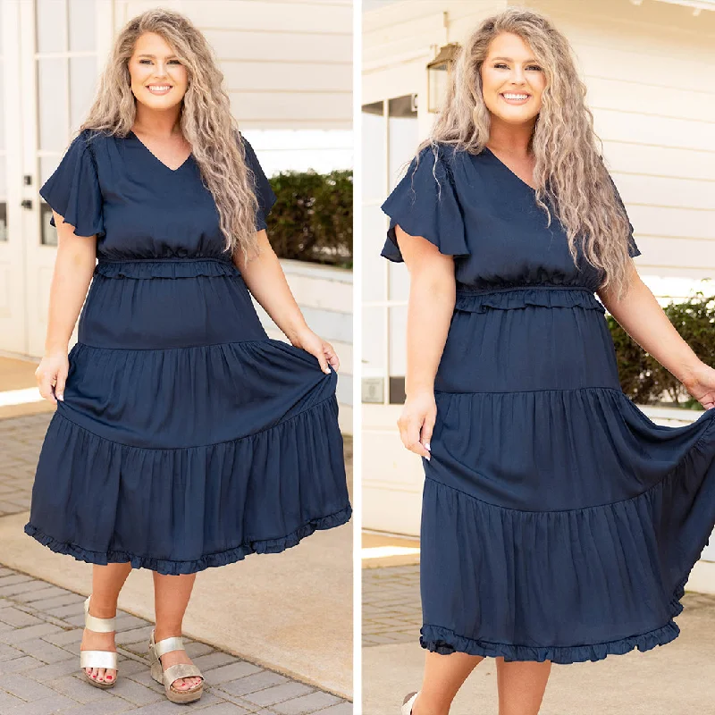 Southern Soul Dress, Navy