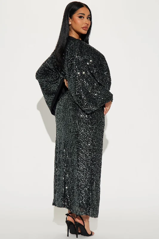 Susana Sequin Maxi Dress - Gunmetal