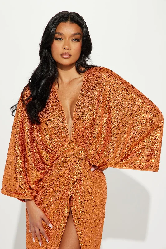 Susana Sequin Maxi Dress - Rust