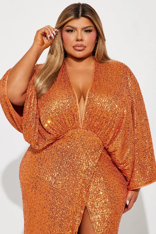 Susana Sequin Maxi Dress - Rust