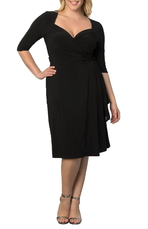 Sweetheart Knit Wrap Dress - Plus