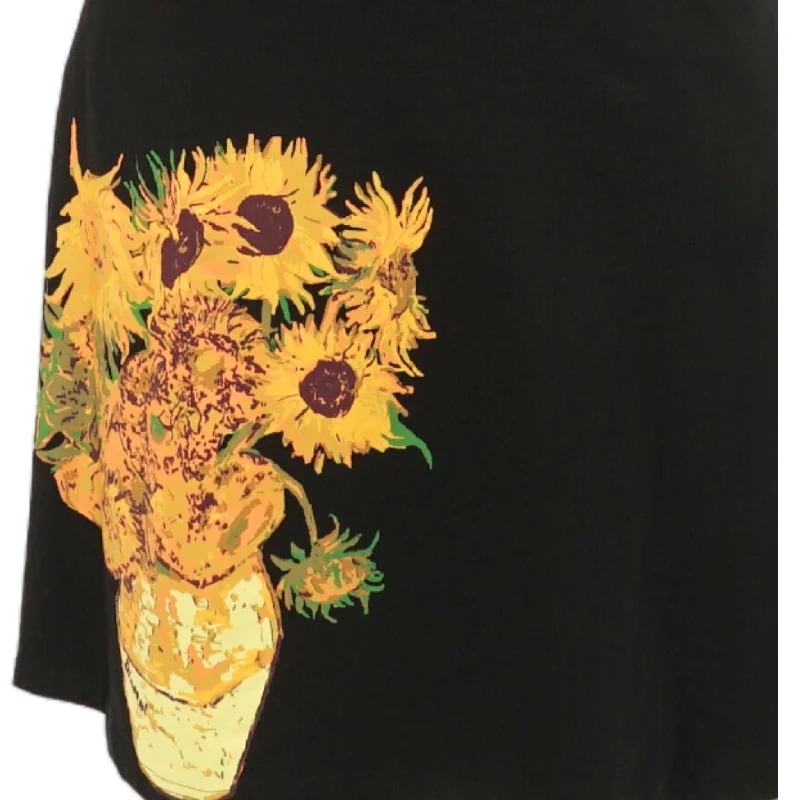 Van Gogh Sunflowers Long Sleeve A-Line Dress (No Waist Seam)