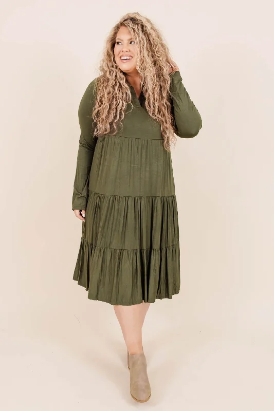 Westward Feelings Dress, Olive